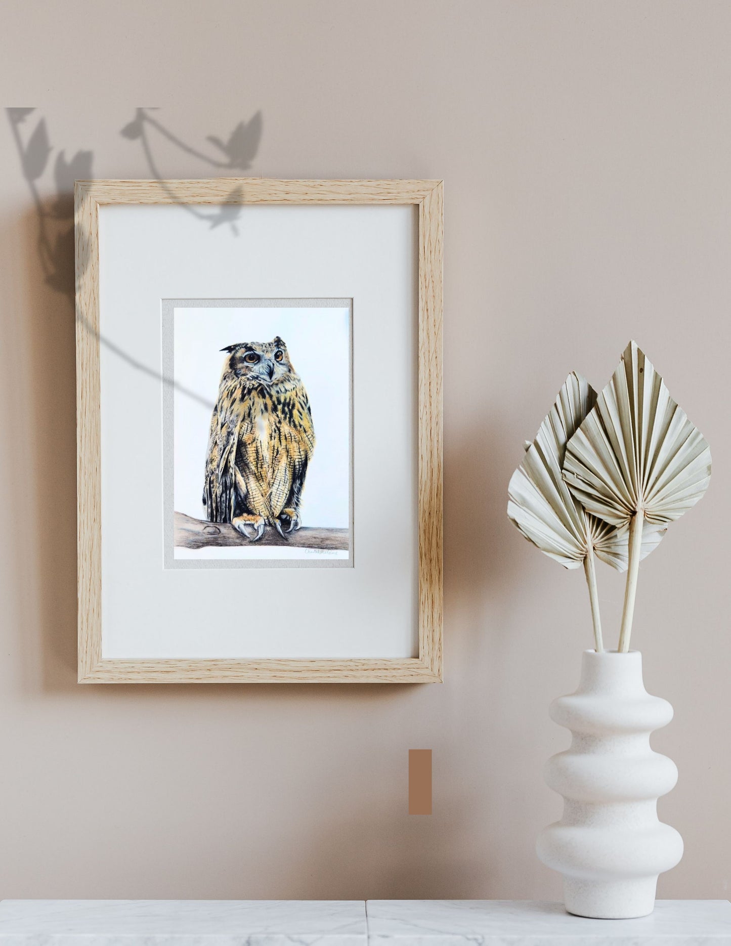 Owl art print, Woodland animal decor, Wildlife art, Giclee print on fine art paper