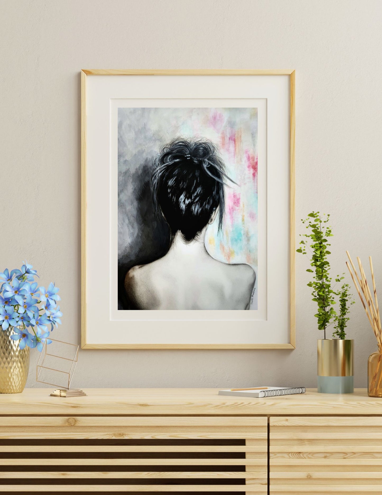 Two sides of grief, Giclee print on fine art paper, Grief series print from original artwork