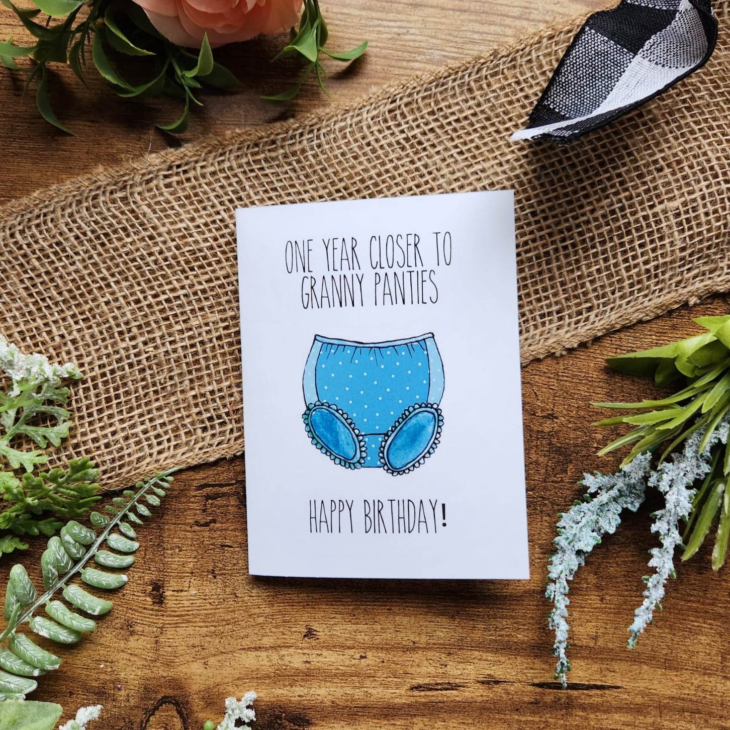 One year closer to granny panties, Funny birthday card, Birthday card for  best friend, Old lady card, Granny panties card, Bestie Bday card