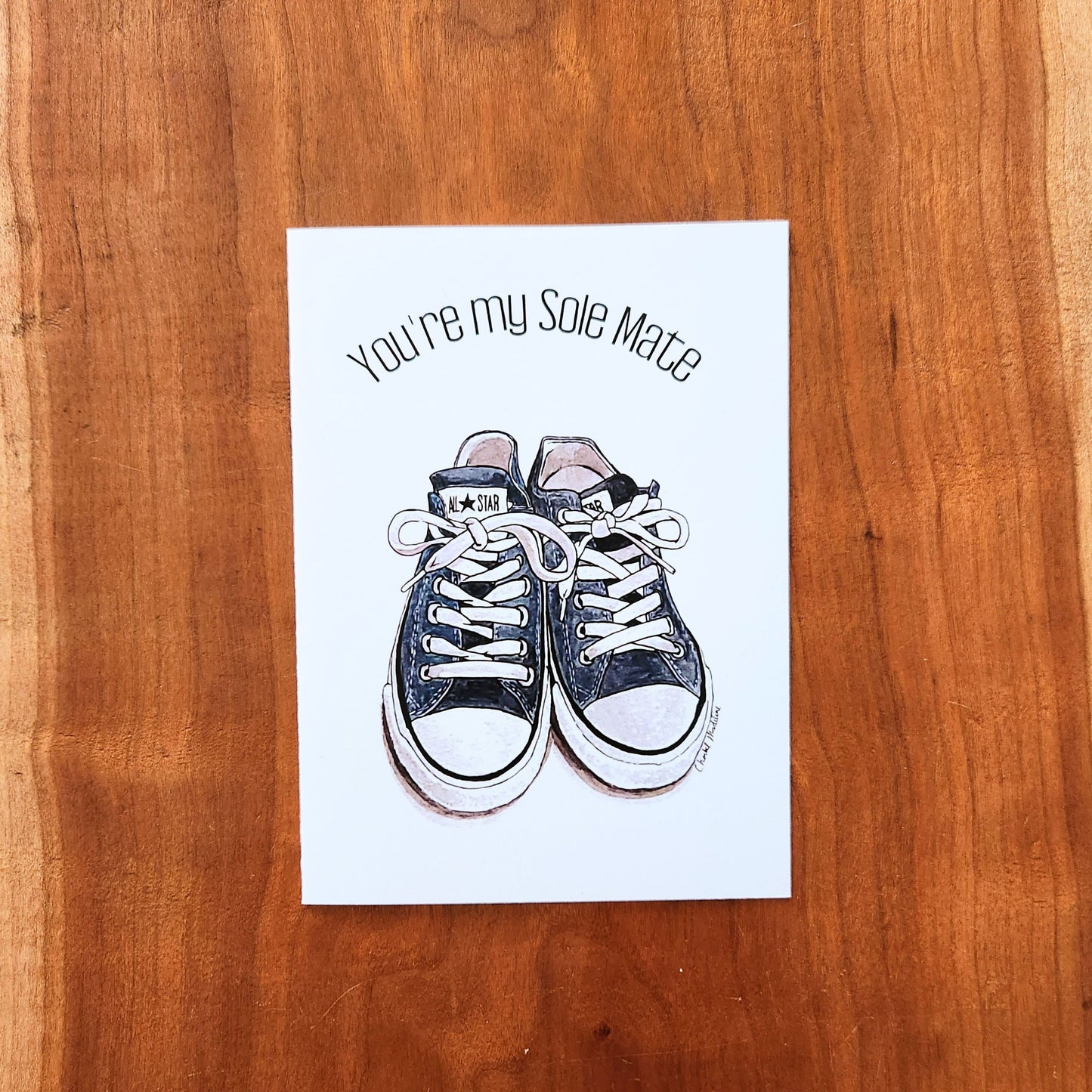 You're my sole mate, Blue running shoes birthday card, Sneaker pun love anniversary card for girlfriend, boyfriend, husband, Partner, Wife