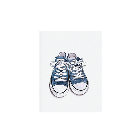 Blue all star converse shoes, Shoe lover art, Giclee print on fine art paper
