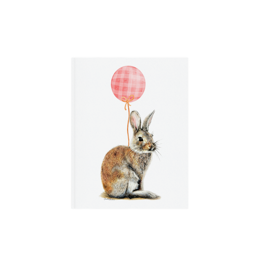 Bunny With Pink Balloon, Woodland nursery art, Giclee print on fine art paper