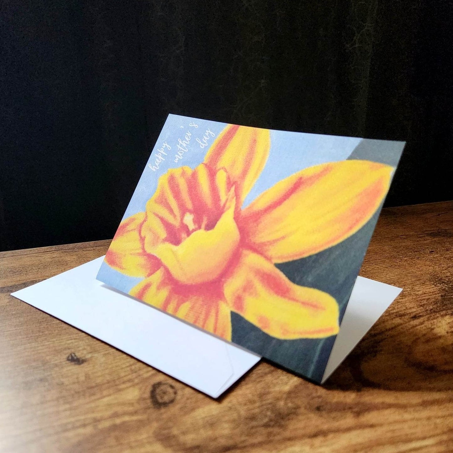 Daffodil mother's day card, Original art card for mom, Daffodil card, Mother's day greeting card, Celebrate mom card, Happy Mother's day mom
