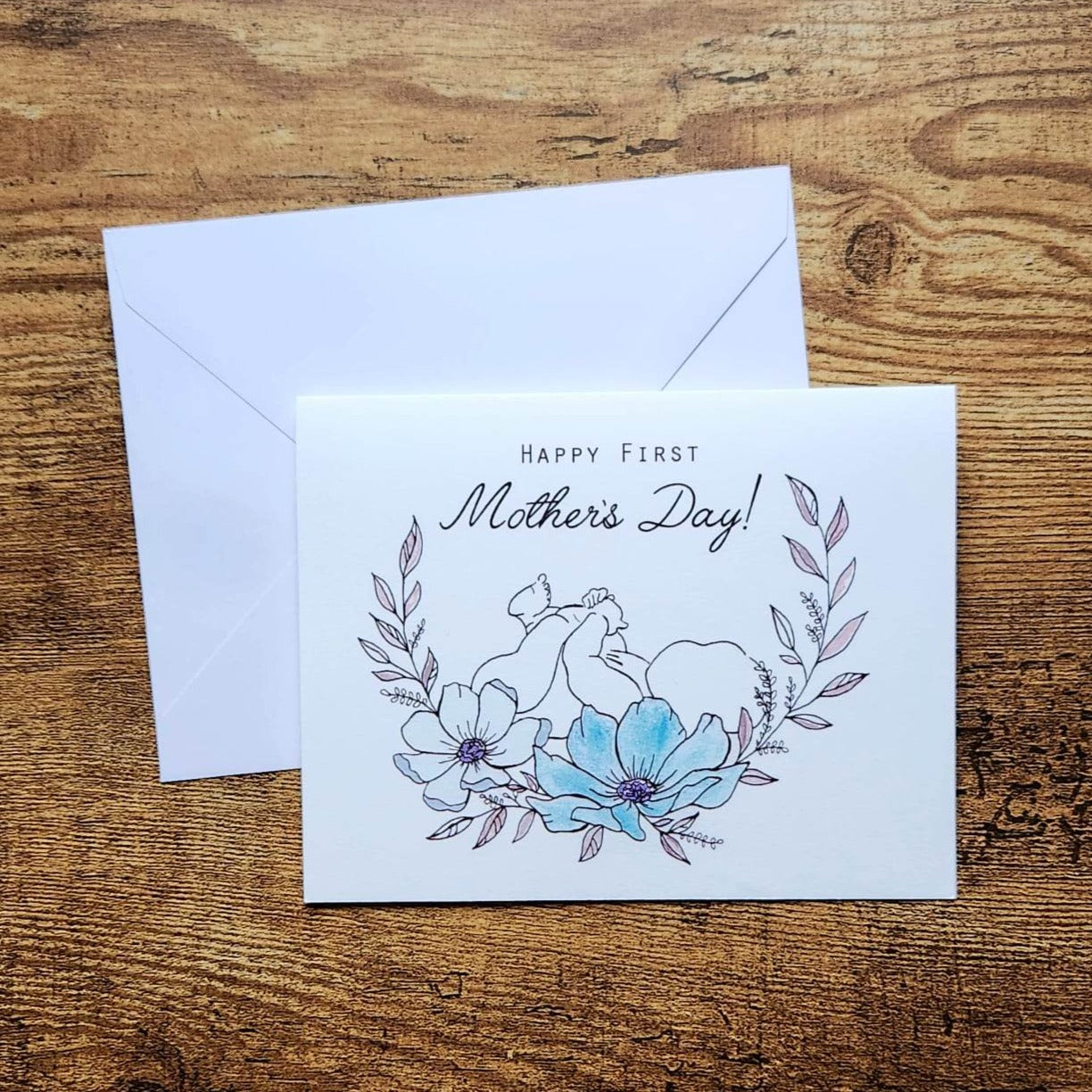 Happy first Mother's Day, 1st Mother's Day card, New mom gift, New Mother's Day, Mother's Day card, Mommy to be card, Cute card for mom