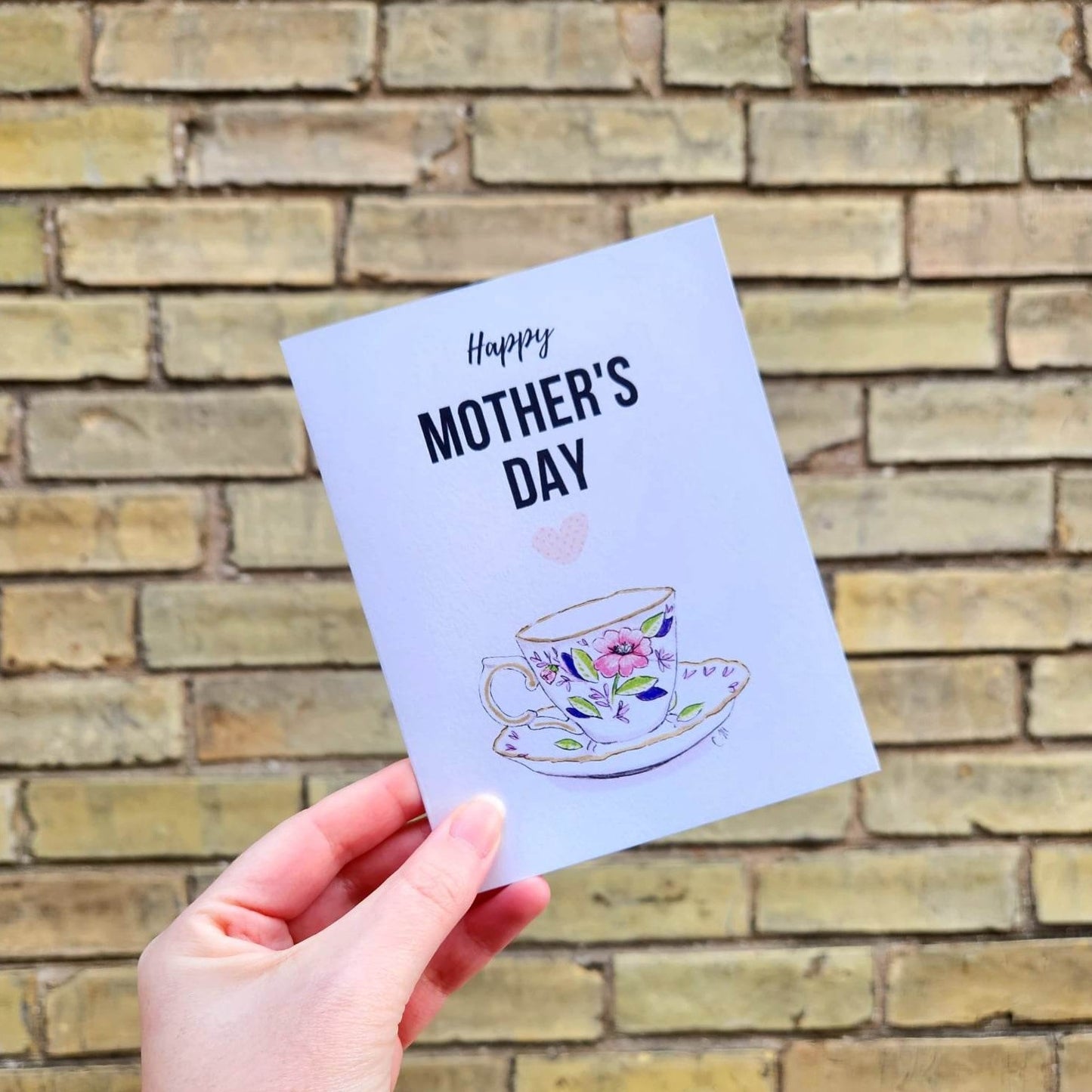 Tea lover mother's day card, Happy mother's day card, Floral tea cup card, Card for mom, Aunt, Sister, Pretty mother's day card for wife
