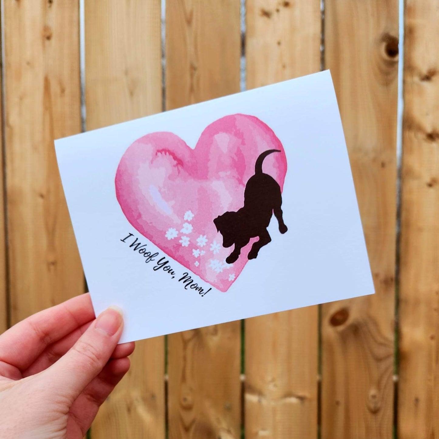 I woof you mom, Mother's Day card, Dog mom card, Fur mom card, Card from dog, Cute dog greeting card, I love you card for mom, Family pet