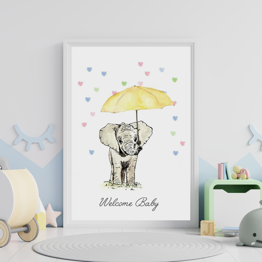 Welcome baby, New baby gift, Nusery decor, Nursery art, Art print, Baby room gallery wall, Infant room decor, Gift for mom to be, Baby gift