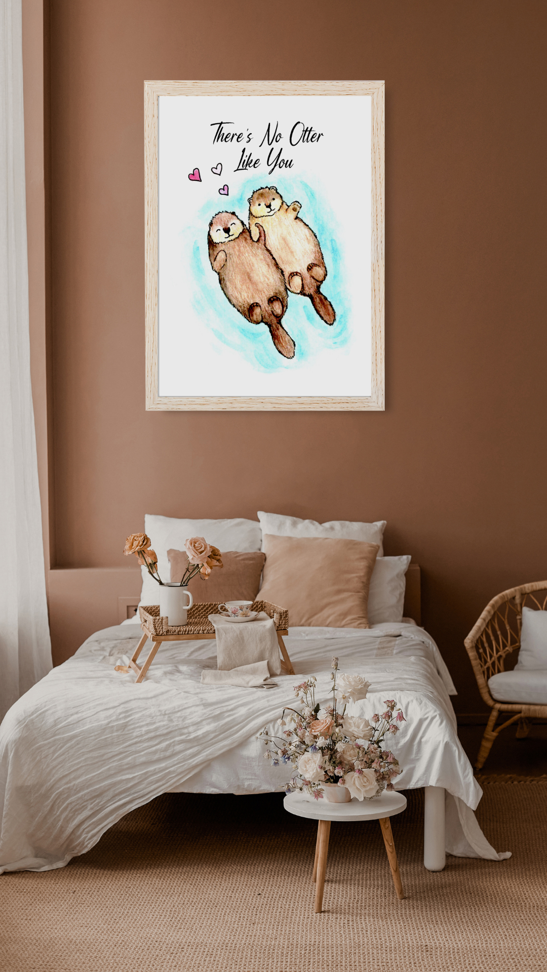 There's no otter like you, Cute otter decor, Anniversary gift, Home decor, Otter art print, Gift for her, Gift for wife, Bedroom decor