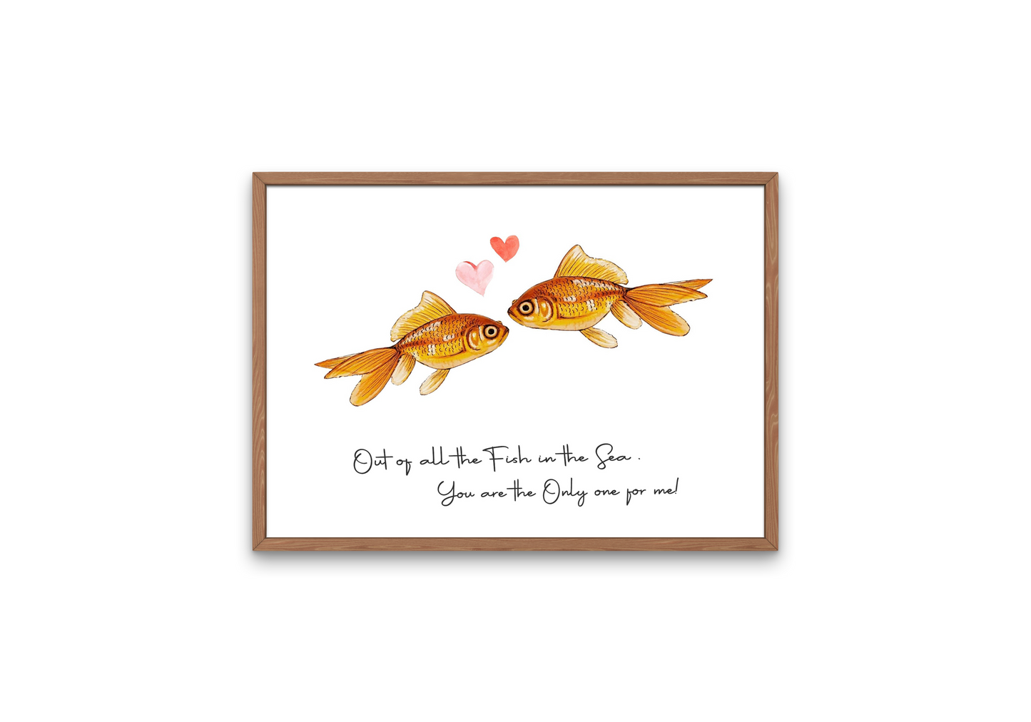Out of all the fish in the sea you are the only one for me, Living room art, Cute wall decor, Bedroom art, Art for girlfriend, Home decor