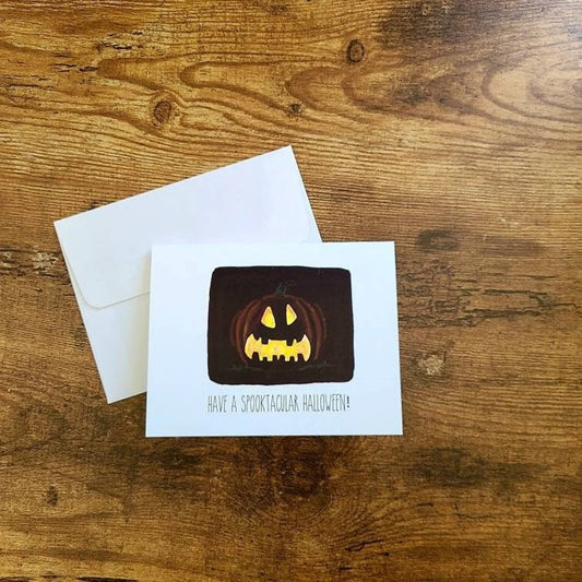 Halloween card, Have a Spooktacular Halloween, Jack o'lantern, Spooky season card, Pumpkin themed card, Cute pumpkin greeting, Pumpkin patch