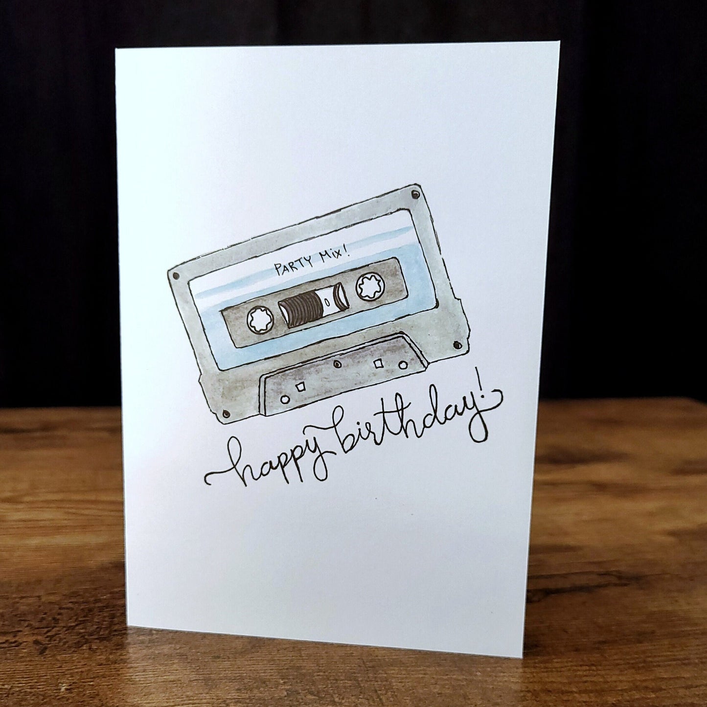 Retro birthday card, Cassette birthday card, Mixed tape birthday. Party mix card, Retro mix Tape, Happy birthday
