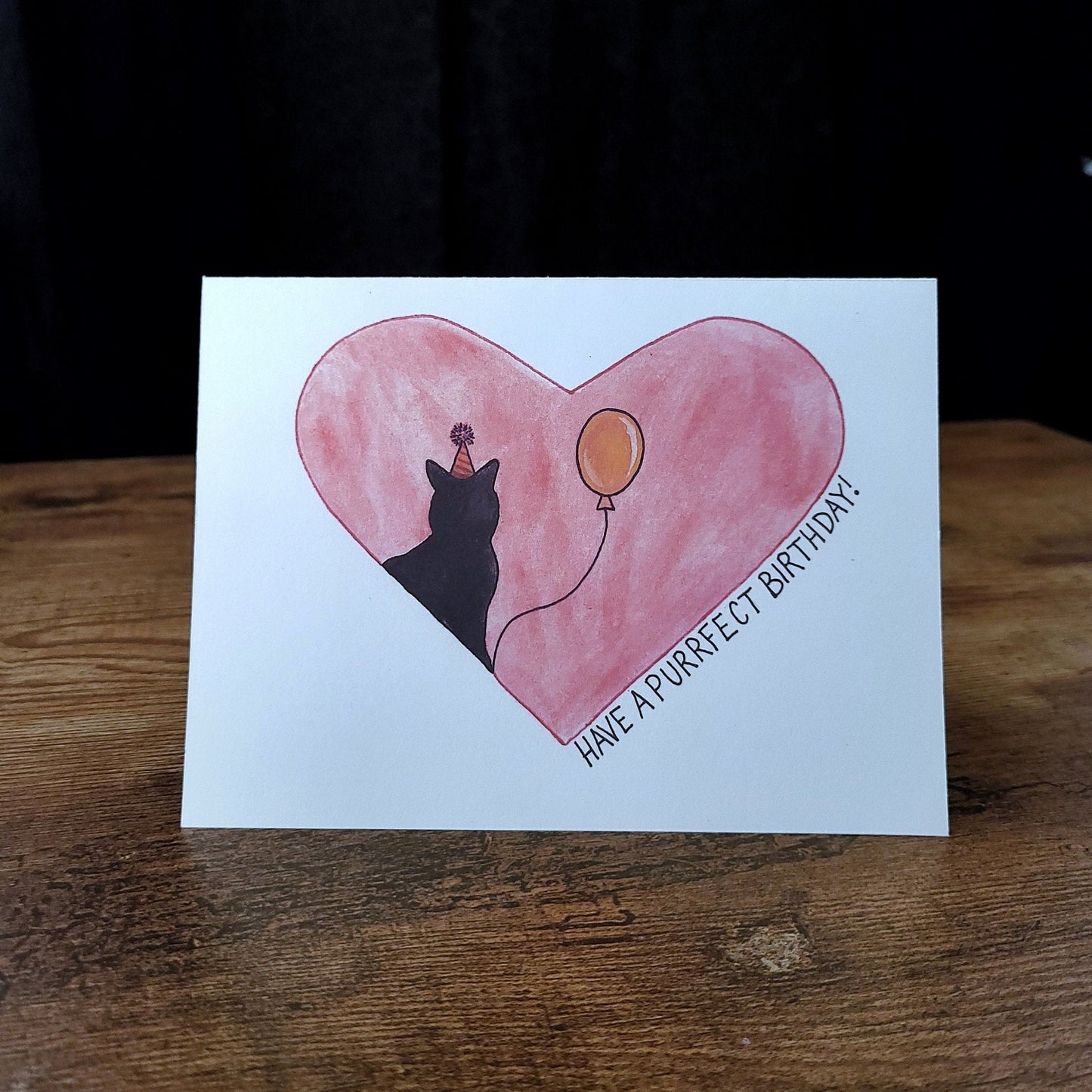 Have a purrfect birthday, Cute and unique greeting card, Cat birthday card, Punny card, Funny cat card, Cat greeting card, Black cat card