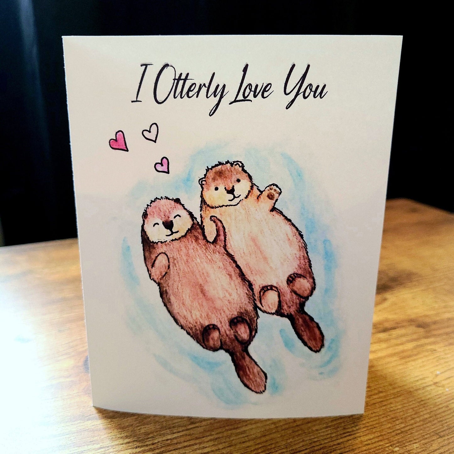 I otterly love you, Cute otter card, Love Card, Anniversary Card, Valentines Day, Anniversary, Love, Pun card, Animal card, Sweet Otters
