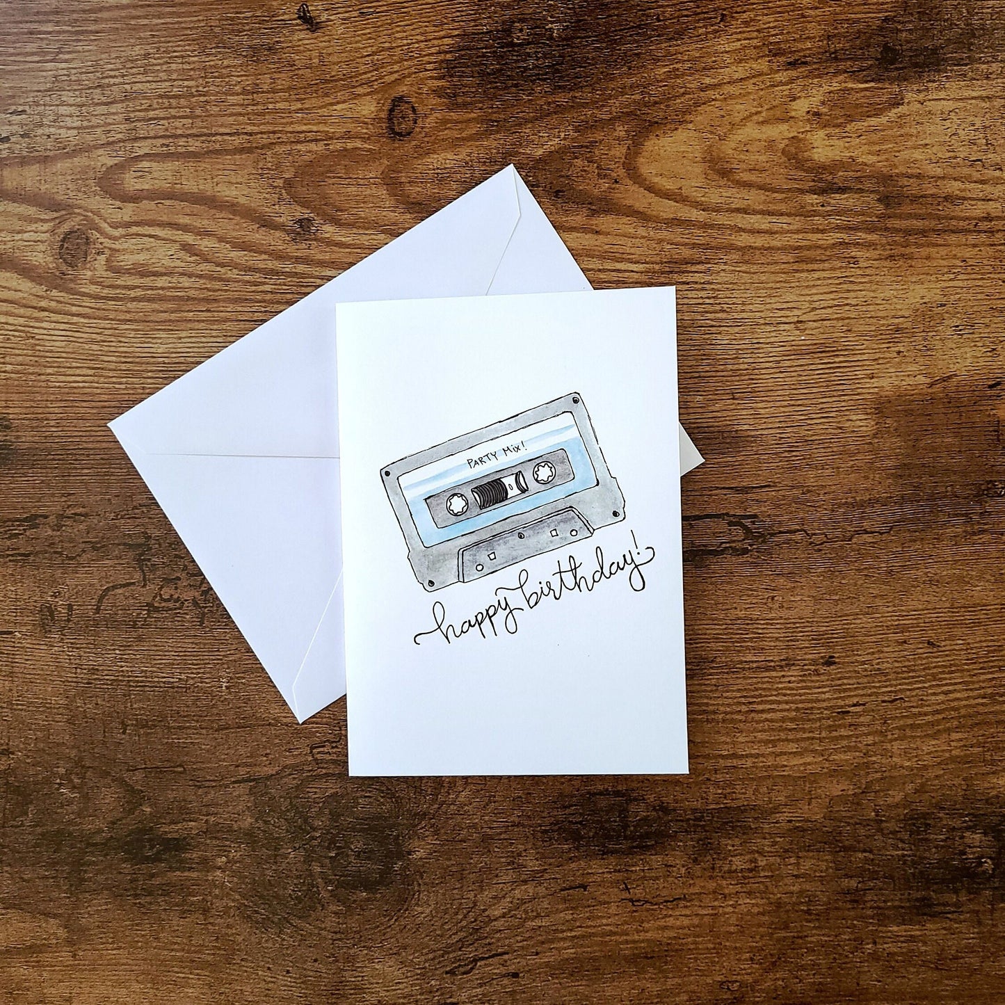 Retro birthday card, Cassette birthday card, Mixed tape birthday. Party mix card, Retro mix Tape, Happy birthday