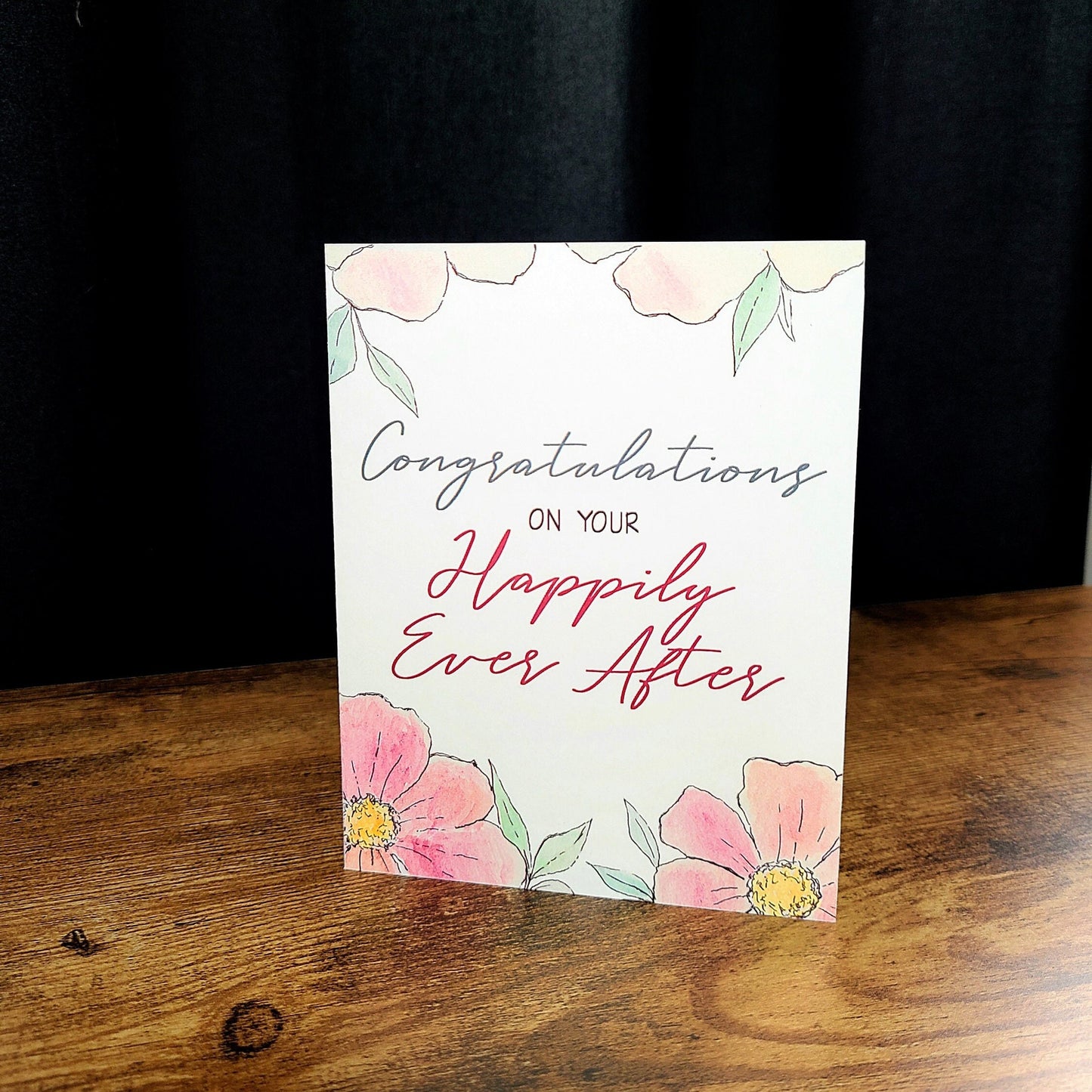 Congratulations on your happily ever after, Wedding card, Card for bride and groom, Happy couple card, Card for bride to be, Congrats card