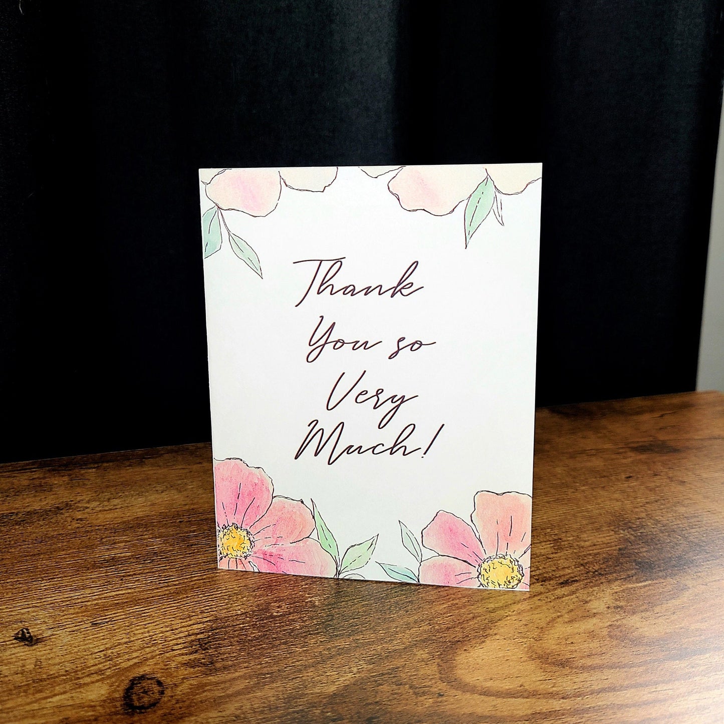 Thank you so very much, Thank you card, Cute thank you card, Wedding thank you card, Baby thank you card, Teacher thank you greeting card