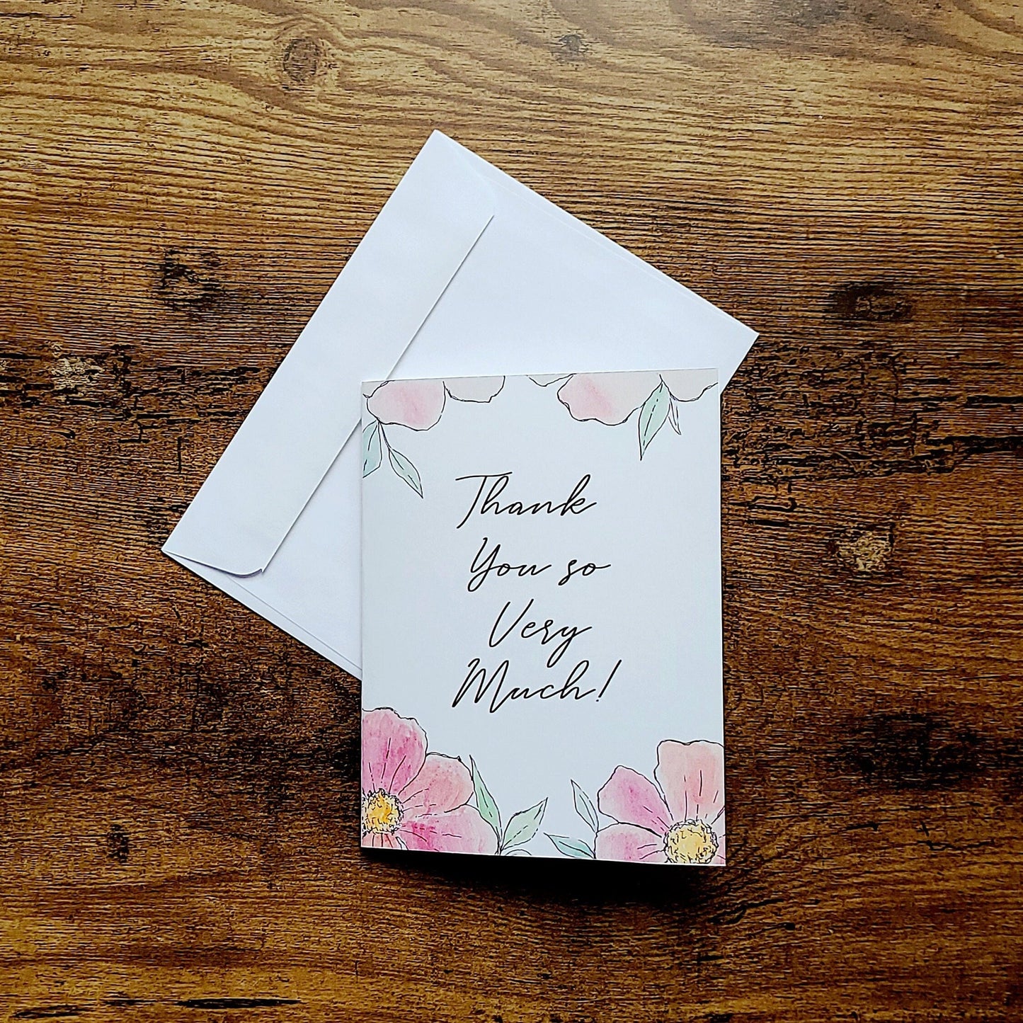 Thank you so very much, Thank you card, Cute thank you card, Wedding thank you card, Baby thank you card, Teacher thank you greeting card