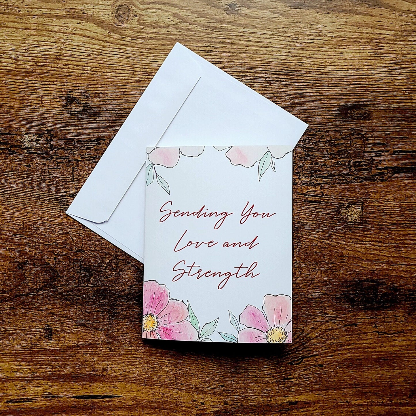 Sympathy and loss card, Sending you love and strength, Thinking of you card, friendship card, bereavement card, Terminal illness card, Love