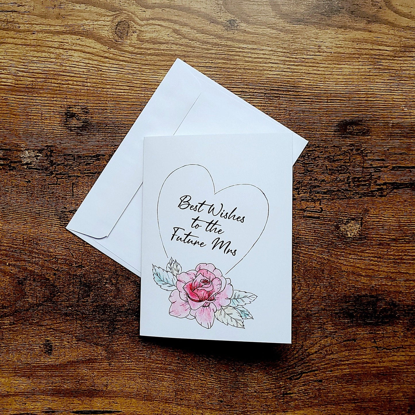 Bridal shower card, Best wishes to the future Mrs, Engagement card, Card for Bride to be, Card for friend, Card for her, Future wife