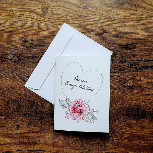 Sincere congratulations, Congratulatory card, Well done card, Graduation card, New house card, New job card, Rose card, Pretty card