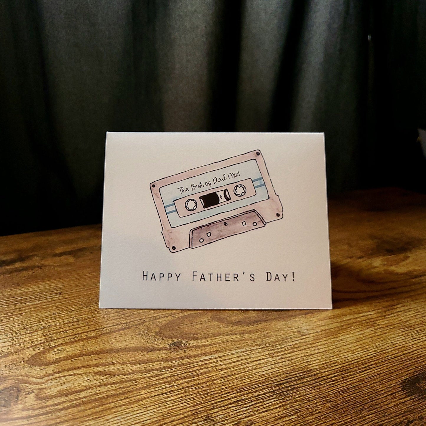 Happy Father's day card, Cassette card, Retro card for dad, Cool dad card, Hippie, Gift for music lover, Dads mixed tape, Cassette tape gift