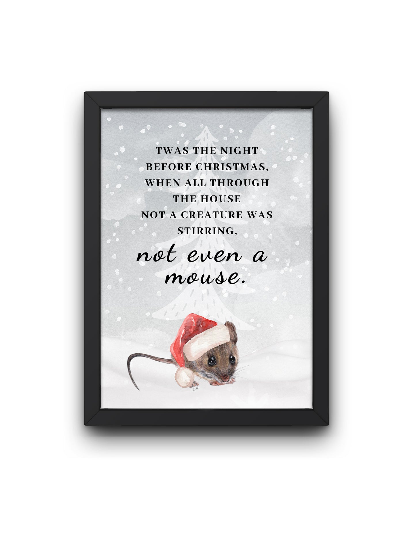 Mouse Christmas decor, Twas the night before Christmas, Not a creature stirring, Santa mouse art, Cute mouse holiday decor, Festive mouse
